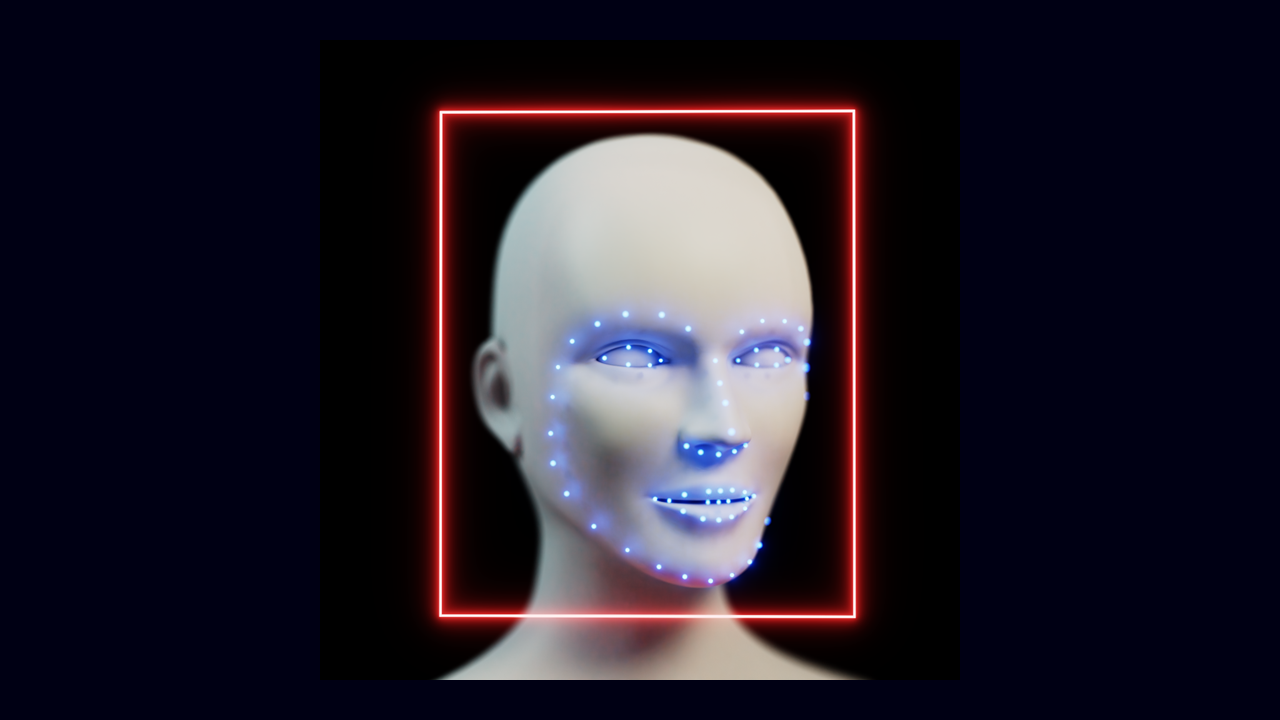 [Translate to English:] Ansicht Rendering Landmarks bei der Gesichtserkennung